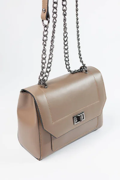 Sac Main Femme Cuir Beige Sac Femme Sac Femme Beige — Photo