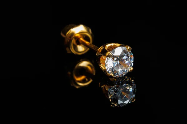 Joyería Con Pendientes Piedras Pendientes Oro Lujo Con Diamantes Joyas —  Fotos de Stock