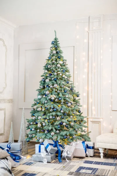Camera Decorata Natale Albero Con Regali Giocattoli Palle Natale — Foto Stock