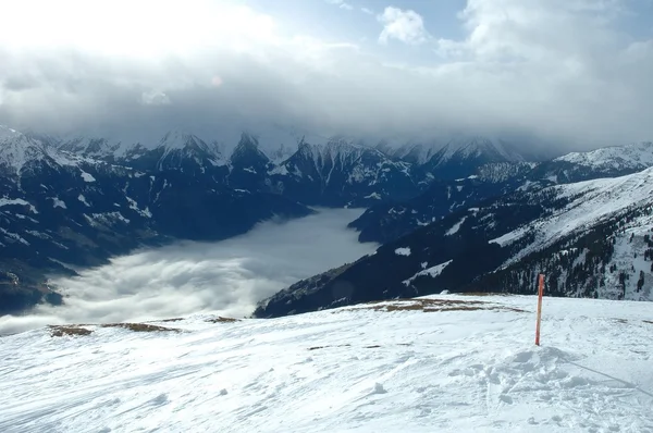 Valle della Zillertal nelle Alpi in inverno — Foto Stock