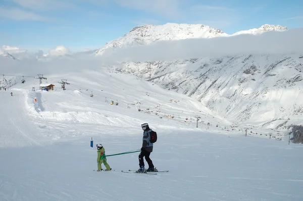 Skifahren lernen — Stockfoto