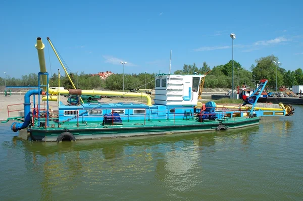 Dredger in port — Stock Photo, Image