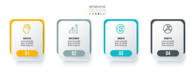 Adım ile bilgi şablonu iş kavramı.