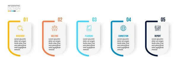 Adım ile bilgi şablonu iş kavramı.