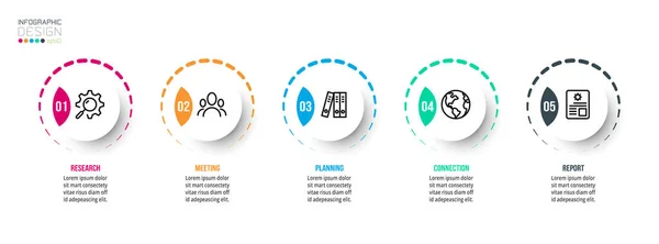 Plantilla Infográfica Concepto Negocio Con Paso — Archivo Imágenes Vectoriales