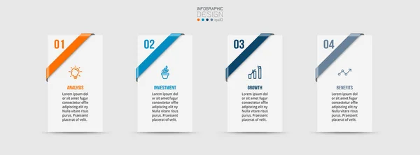 Infographic Template Business Concept Step — Stock Vector