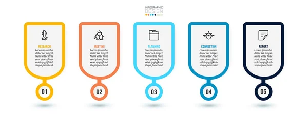 Modèle Infographie Concept Entreprise Avec Étape — Image vectorielle