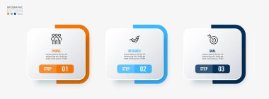 Adım ile bilgi şablonu iş kavramı.