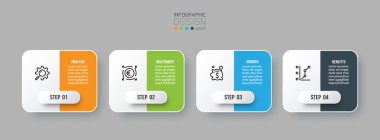 Adım ile bilgi şablonu iş kavramı.