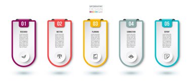 Adım ile bilgi şablonu iş kavramı.