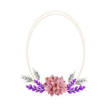 bahçe çerçeveli suluboya çelenk.