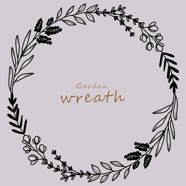 El çizimi yaprak bahçe vektörü