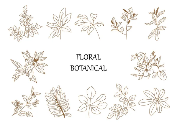 Dekorasyon için el yapımı botanik yaprakları ve çiçekler