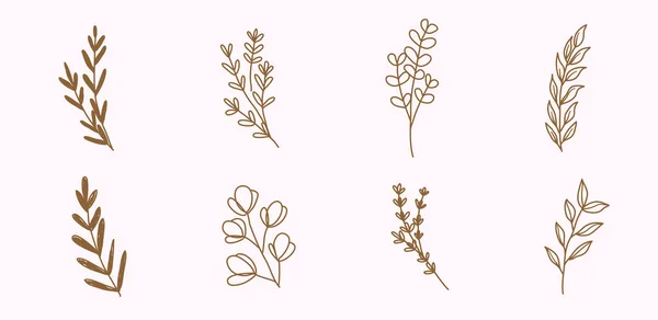 Dekorasyon için el yapımı botanik yaprakları ve çiçekler