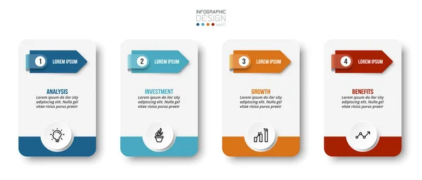 Infografikai Sablon Üzleti Koncepció Lépésről Lépésre — Stock Vector