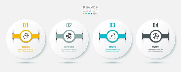 Plantilla Infográfica Concepto Negocio Con Paso — Archivo Imágenes Vectoriales