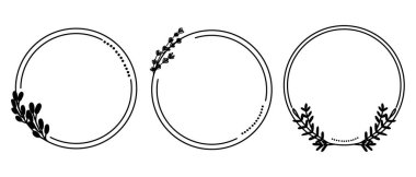 Hand drawn botanical set leaves and flowers for decoratio