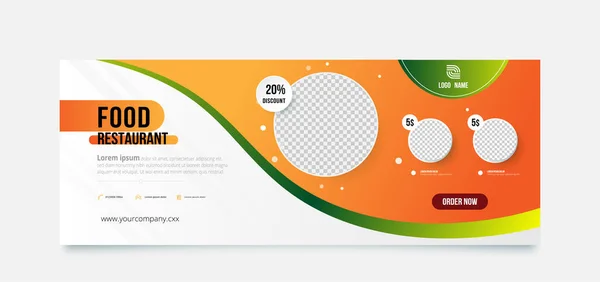 Food restaurant discount banner template