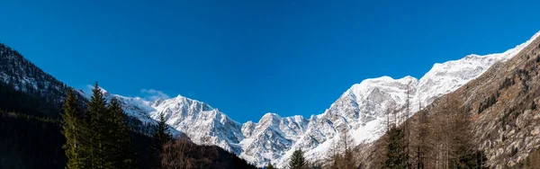 Monte Rosa Groep Bekeken Vanuit Macugnaga — Stockfoto