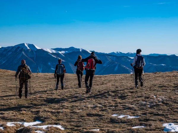 Trekking Scene Italian Alps Lake Como — Stock Photo, Image