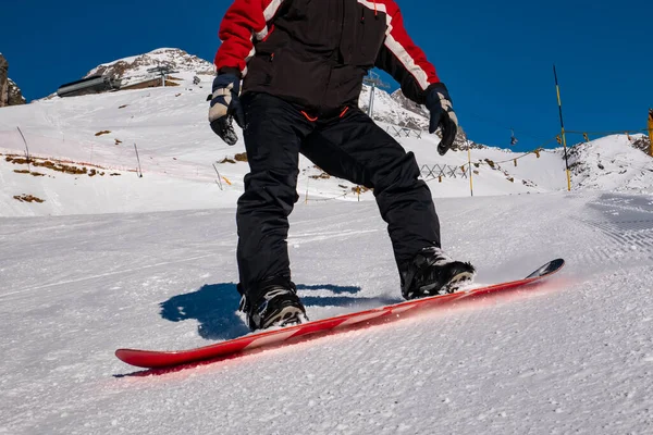 Snowboarder Una Pista Sci — Foto Stock