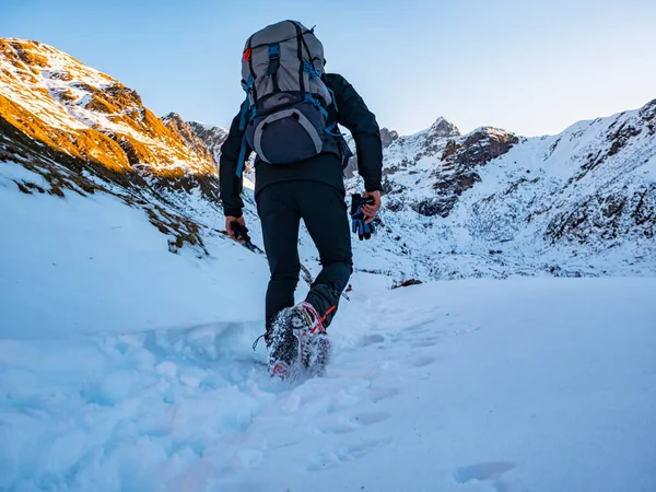 Trekking Inverno Nos Alpes Valsassina — Fotografia de Stock