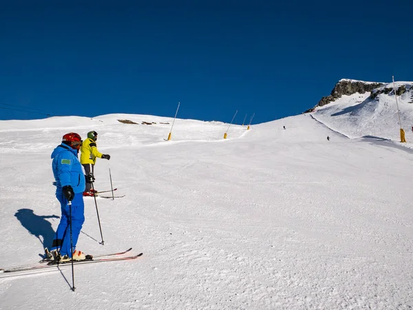 Skier Ski Slope Gressoney — Stock Photo, Image