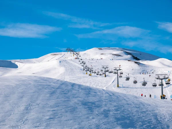 Esquiar Encostas Livigno Temporada Inverno — Fotografia de Stock