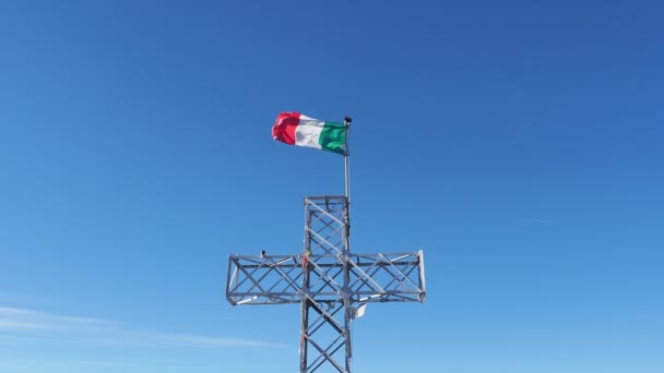 Italiensk Flagga Vinden — Stockvideo