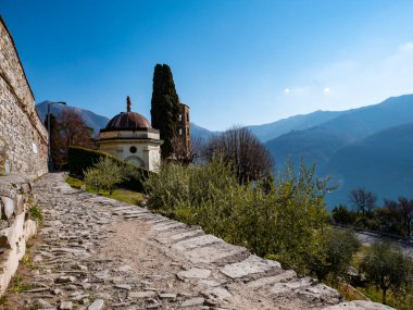 Landscape of the famous green way of Lake Como clipart