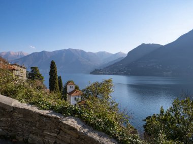 Landscape of the famous green way of Lake Como clipart