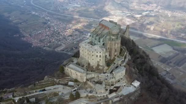 Sacra San Michele Hermitage Piedmont — Stok video