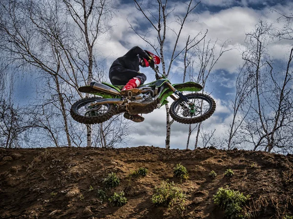 Scène Motocross Sur Sentier — Photo