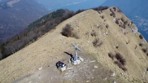 Luftaufnahme Des Colmegnone Berges Valle Intelvi — Stockvideo