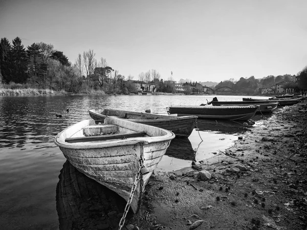 Altes Boot Auf Dem Fluss Adda Der Lombardei — Stockfoto