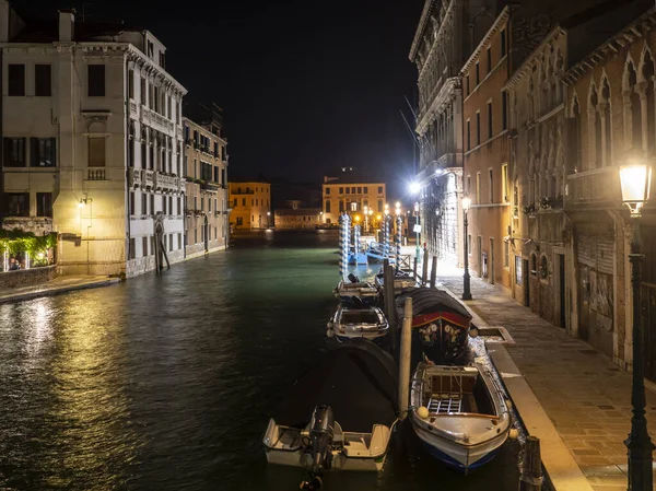 Escena Nocturna Canal Venecia — Foto de Stock