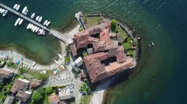 Aerial view of Lierna, a village on Lake Como