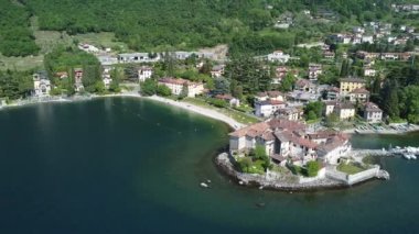 Aerial view of Lierna, a village on Lake Como
