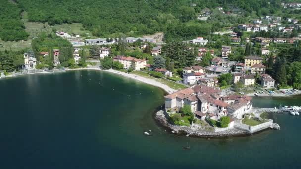 Vista Aérea Lierna Uma Aldeia Lago Como — Vídeo de Stock