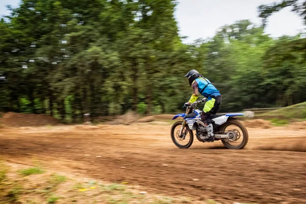 Motocross Escena Durante Una Carrera Técnica Paneo — Foto de Stock