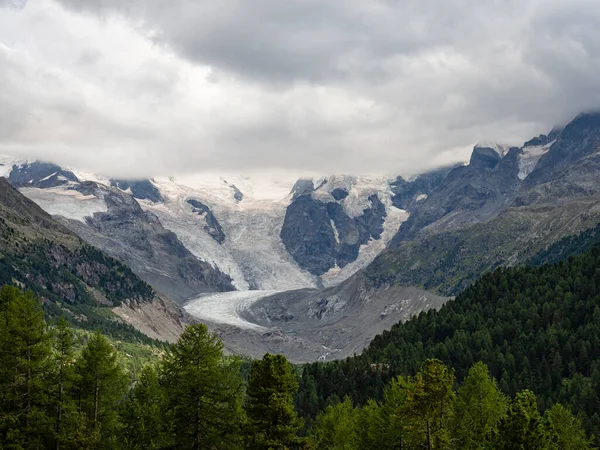 Pohled Ledovec Berninském Průsmyku Švýcarsku — Stock fotografie
