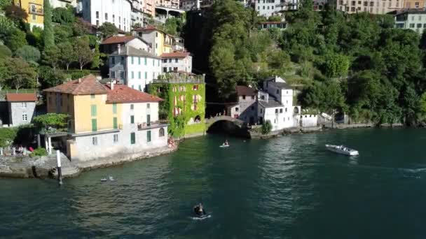 Flight Village Nesso Lake Como — Stockvideo