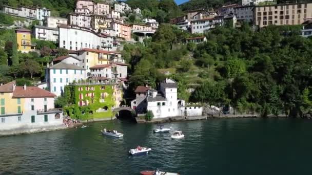 Flight Village Nesso Lake Como — Stock Video