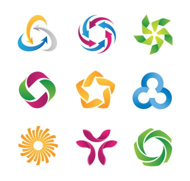 Modern sosyal döngü ortaklık ve logo simge şablonu