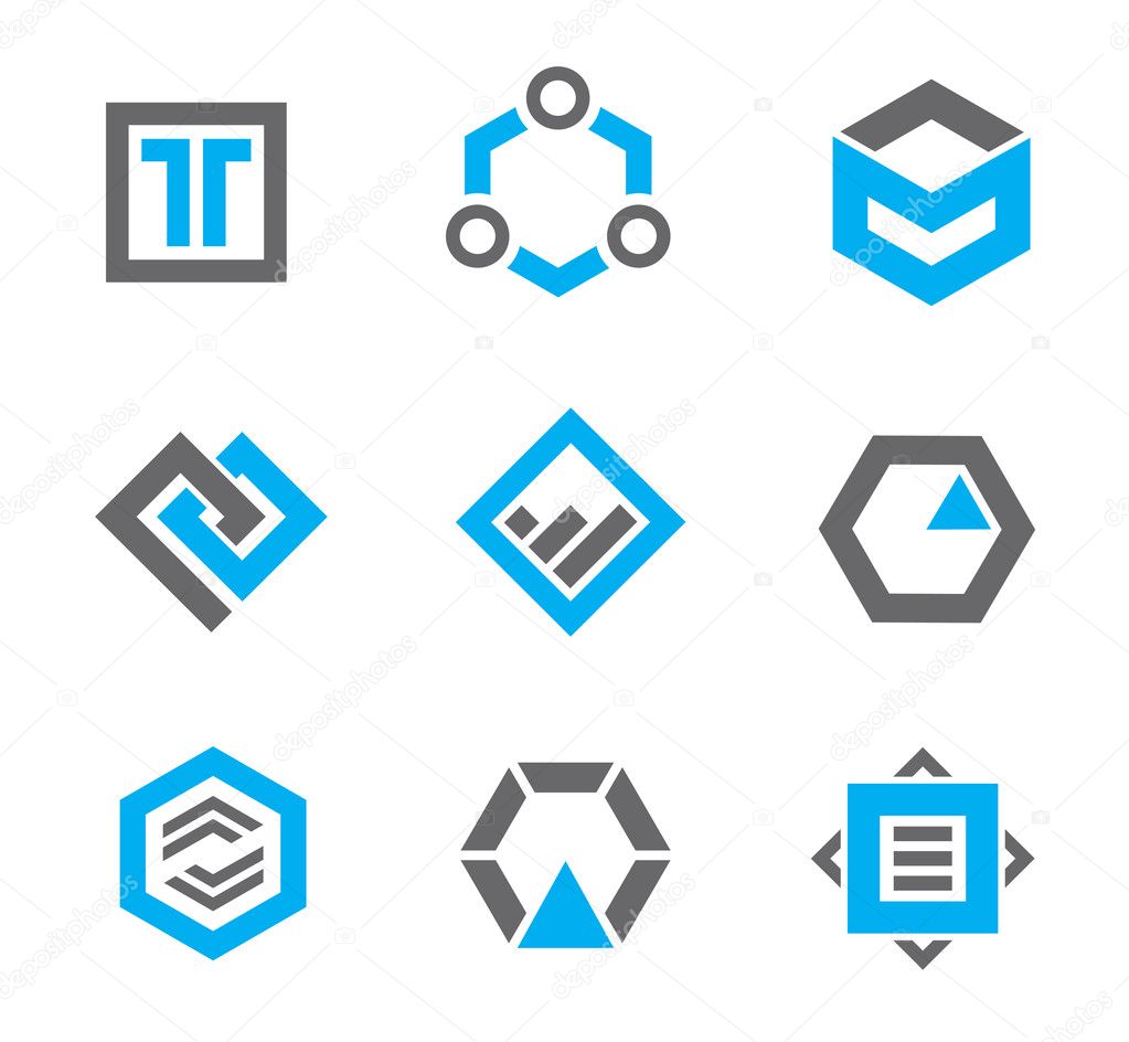 Perfect logo template and icon detail for serious business companies