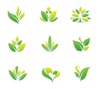 Yeşil doğa ve ağaç simgesi