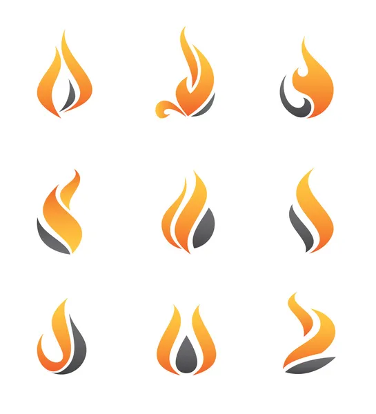 Symbole et logo du feu, icône, graphique de vitesse pour voiture rapide — Image vectorielle