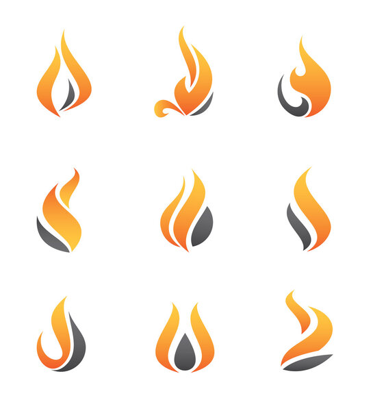 Fire symbol and logo, icon, speed graphic for fast car