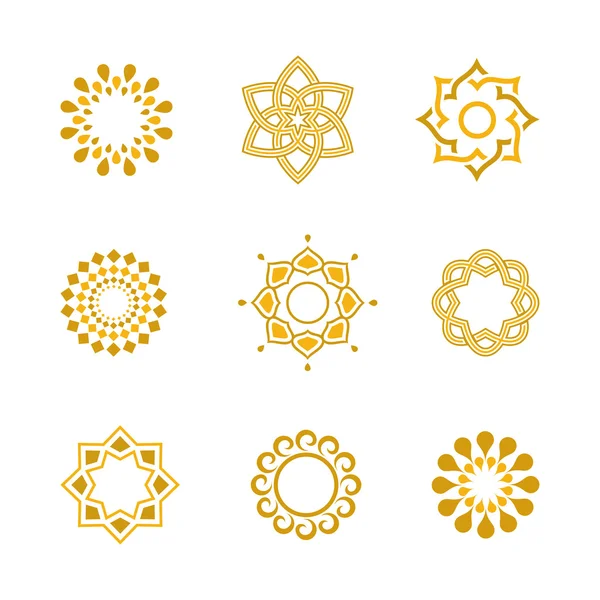 lüks altın kaligrafi tasarım öğeleri ve sayfa süsleme vektör ayarla