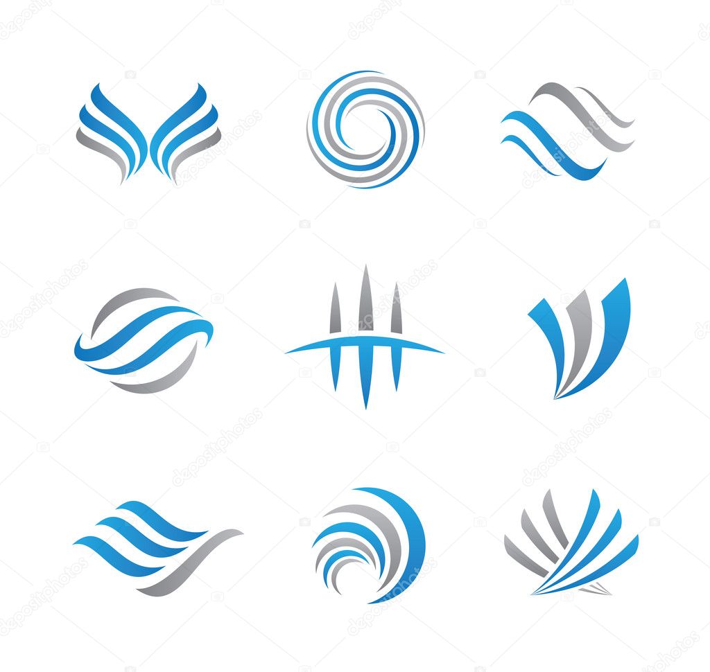 Abstract logo template set of business economy finance and travel agency